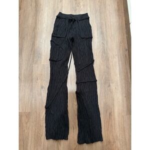 GUIZIO Knit Flare Pants Womens‎ Small Black Drawstring Lounge Knitwear